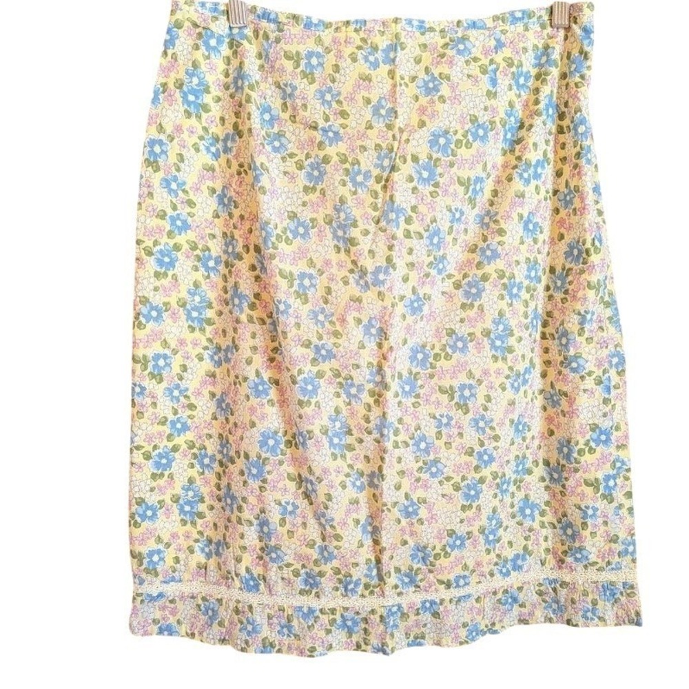 Old Navy Midi Skirt 14 Vintage Y2K 2000 Crochet Trim Cottagecore Spring Cute